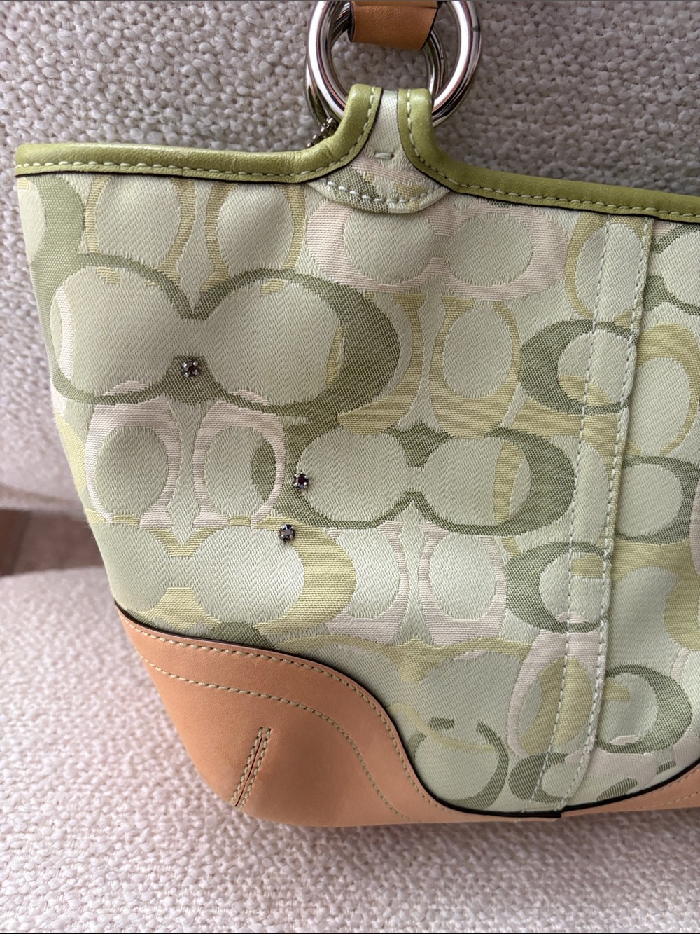 Coach Limited Edition 2004 Light Green Ladybug 🐞 Signature Tote - Picture 7 of 10